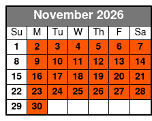 Tampa Kayak Tour at Shell Key with Capt Yak November Schedule