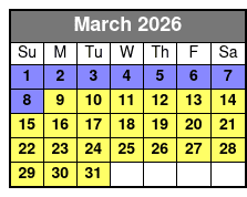 Glow in the Dark Clear Kayak March Schedule