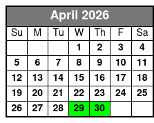 Glow in the Dark Clear Kayak April Schedule