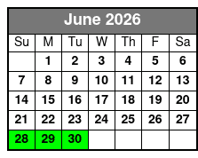Glow in the Dark Clear Kayak June Schedule