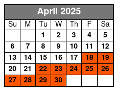 2.5 Hr - Private Mangroves April Schedule