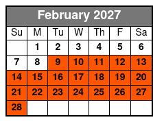 2.5 Hr - Private Mangroves February Schedule