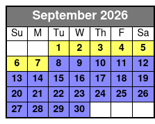 Dolphin Cruise September Schedule