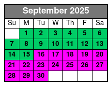 Treasure Island Electric Bike Sunset Tour September Schedule
