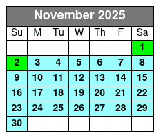 Treasure Island Electric Bike Sunset Tour November Schedule