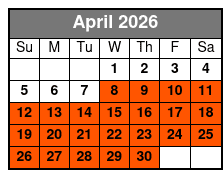 Treasure Island Electric Bike Sunset Tour April Schedule