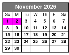 Treasure Island Electric Bike Sunset Tour November Schedule