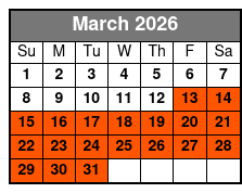 FlyRide at Beyond The Lens Pigeon Forge March Schedule