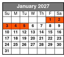 SkyLand Ranch & Horizon SkyRide Skylift January Schedule