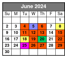 Zipline Canopy Tour June Schedule