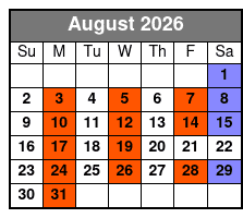 Grand American Opry Dinner Show August Schedule