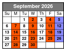 Grand American Opry Dinner Show September Schedule