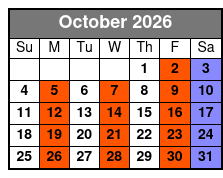 Grand American Opry Dinner Show October Schedule