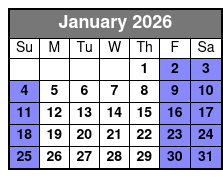 Dig'n Zone Theme Park January Schedule