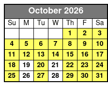 Dig'n Zone Theme Park  October Schedule