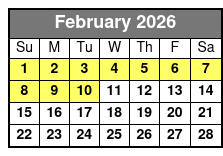 Space Race Adventures February Schedule