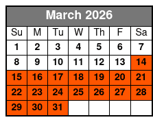 ICombat Laser Tag March Schedule