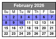 Virtual Reality Coaster February Schedule