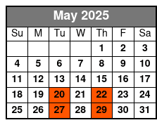 The King Comes Home Dinner Show May Schedule