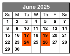 The King Comes Home Dinner Show June Schedule