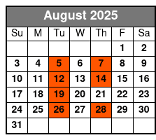 The King Comes Home Dinner Show August Schedule