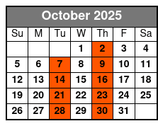 The King Comes Home Dinner Show October Schedule