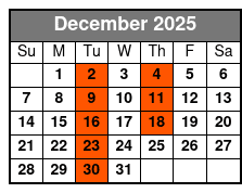 The King Comes Home Dinner Show December Schedule