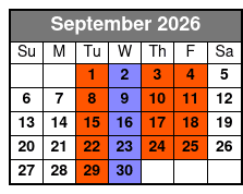 The King Comes Home Dinner Show September Schedule