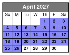 8 Hour 4 Seater UTV Rental April Schedule