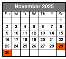 24 Hour 4 Seater UTV Rental November Schedule