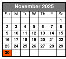 8 Hour 6 Seater UTV Rental November Schedule