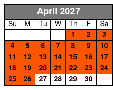4 Hour 6 Seater Enclosed Can-AM UTV Rental April Schedule