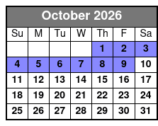 24 Hour 2 Seater Slingshot October Schedule