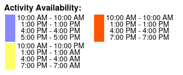 24 Hour 2 Seater Slingshot Color Key