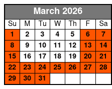 Riga Tony's Murder Mystery Dinner Show March Schedule