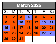 Moonshine Mountain Coaster March Schedule