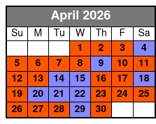 Moonshine Mountain Coaster April Schedule