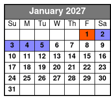 Moonshine Mountain Coaster January Schedule