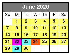 UTV Maverick 2 Seater June Schedule