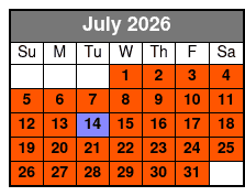 UTV Maverick 2 Seater July Schedule