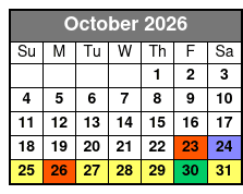 UTV Maverick 2 Seater October Schedule