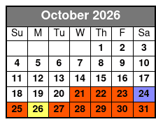 UTV Maverick 4 Seater October Schedule