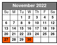 Dollywood November Schedule