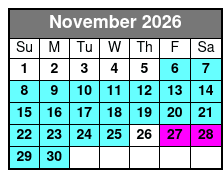 Dollywood November Schedule