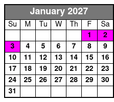 Dollywood January Schedule