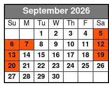 Dollywood's Splash Country Waterpark September Schedule