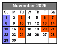 Steven Best's Unbelievable Magic Shows Pigeon Forge, TN November Schedule