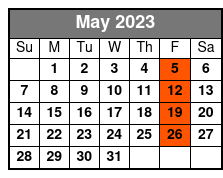 Moonshine Murders Dinner and Show May Schedule