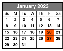 Moonshine Murders Dinner and Show January Schedule