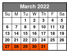 Anakeesta General Admission & Sightseeing Chondola March Schedule